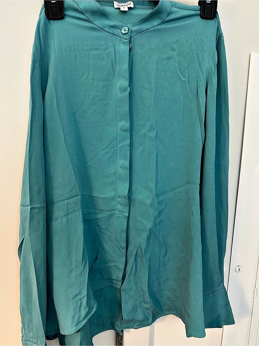 Armani Collezioni Button Front Blouse in Blue Size 0 Like New